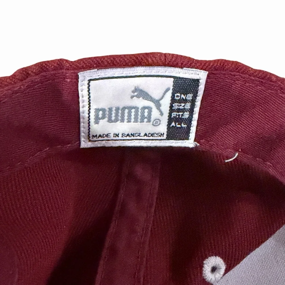 Vintage 90s PUMA Oklahoma Sooners Hat Retro Disco Logo Crimson Strapback Cap